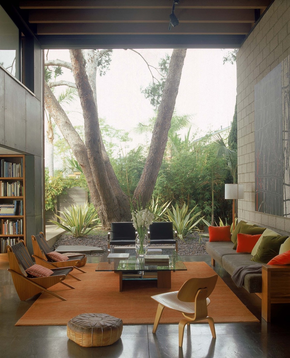 orange living room
